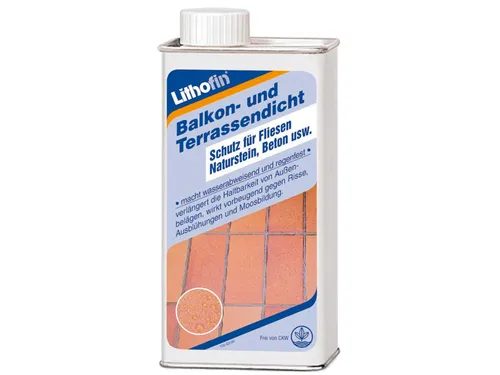 Lithofin Balkon- und Terrassendicht 1 ltr. - Flüssigreiniger für effektiven Schutz von Balkon und Terrasse, schützt vor Feuchtigkeit und Schimmelbildung.