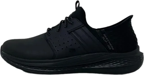 Skechers Slade - Zachary 210828-BBK Herren Sneaker - Sportlicher Slip-In Sneaker für Herren aus Leder und Textil, mit Air Cooled Memory Foam für atmungsaktiven Komfort und bequemem Einstieg ohne Bücken.