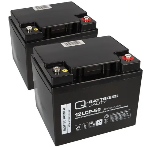 Akkuman.de Akku kompatibel E-Mobil Dietz Bechle 2x 12V 50Ah - Elektrorollerersatzakkus mit AGM-Technologie, wartungsfrei und langlebig. Ideal für Dietz Bechle Elektromobile mit bis zu 550 Zyklen bei 75% Entladung.