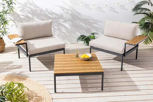 riess-ambiente Sitzgruppe MOBILE MODULAR 240cm – 3-teiliges Set für Garten & Terrasse - Moderne Essgruppe mit pflegeleichten, wetterfesten Materialien und flexibler Anordnung für individuellen Komfort im Outdoor-Bereich.