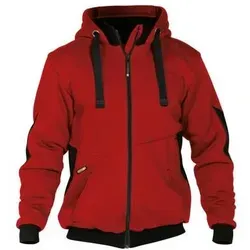 DASSY Pulse Sweatshirt-Jacke 300400 6674 ROT/SCHWARZ Gr. XS - Arbeits- & Schutzkleidung mit strapazierfähiger Nylon Cordura® Verstärkung und warmem Teddyfutter für optimalen Komfort und Schutz.