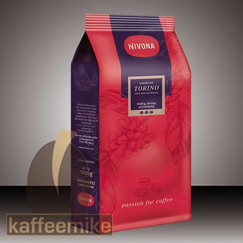 Nivona Caffe Espresso Torino 1000g Bohnen - Kaffee, aromatische Espresso-Bohnen mit intensivem Geschmack, perfekt für Kaffeeliebhaber und Baristas, ideal für die Zubereitung von Espresso.