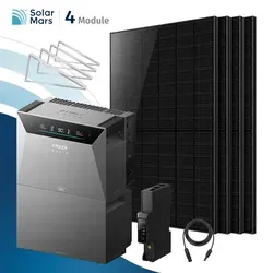 Anker SOLIX Solarbank 4 E5000 Pro Balkonkraftwerk Speicher mit 500W Solarmodul Set - 2000Wp ‚Äì 4 Moduleüî• / 1x BP5000üî• / Flachdach/Garten/Wand