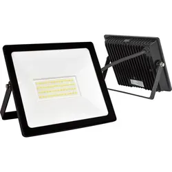LED Fluter 230V Strahler 50W 4000K Neutralweiß Außenleuchte IP65 Baustrahler Fassadenstrahler - Schwarz