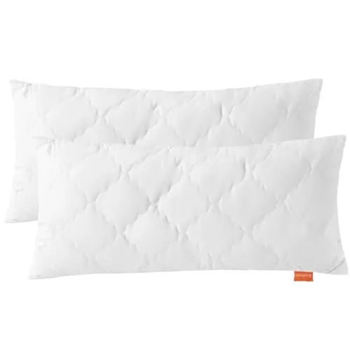 Sleepling Kopfkissen Bambus 2er Set 40 x 80 cm - Kissen aus 100% Baumwolle und Viskose (Bambus-Zellstoff), ideal für ein kühles, trockenes Schlafklima. Waschbar und langlebig, perfekt für Sommernächte und vegane Lebensweise.