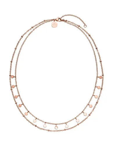 Purelei® Plain Kette – Doppelreihige Halskette mit Kügelchen & Coin-Anhängern - Damen Ketten – Elegante doppelte Halskette in Edelstahl mit verstellbarer Länge von 40–50 cm, ideal für modernen Layering-Look und jeden Anlass.