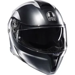 AGV Streetmodular Resia Klapphelm - Matt Dunkelgrau/Silber/Rot - M - Motorradhelm mit modularer Funktionalität, bietet maximale Sicherheit und Komfort durch AGV Extreme Safety Design. Ideal für tägliche Fahrten und ausgestattet mit integriertem Pinlock für beste Sicht.
