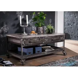 Vintage Couchtisch HEAVY INDUSTRY aus massivem Mangoholz von Massivholzmöbel24