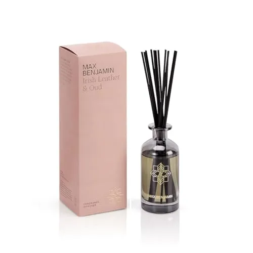 Max Benjamin Diffuser Irish Leather & Oud 150ml - Duftöldiffusoren mit luxuriösem Aroma, das bis zu 4 Monate lang hält – ideal für ein elegantes Zuhause oder Büro.