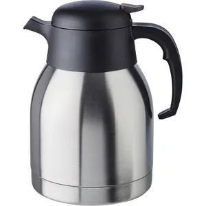 APS Thermoskanne Classic 10911, Edelstahl, mit Tipverschluss, silber, 1,5 Liter