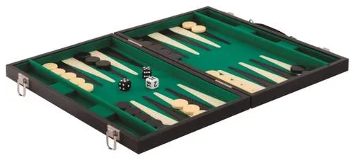 Natural Games Backgammon Kunstleder 47x37 cm - Gesellschaftsspiel für 2 Spieler, aus hochwertigem Kunstleder, ideal für spannende Strategieduelle und Familienabende. Maße: 47x37 cm, perfekt für Kinder ab 6 Jahren.
