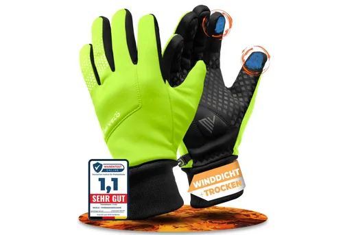 MIVELO Fahrradhandschuhe - Wasserabweisend & Touchscreen-fähig für Herren und Damen - Fahrradbekleidung mit extra Grip und ergonomischem Ergo-Pad, ideal für kalte Übergangszeiten und sicheres Fahren bei Wind und Wetter.