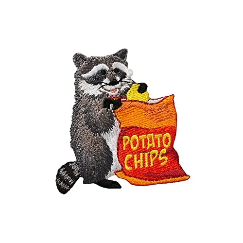 Mono Quick 1607x Crazy Tier Applikation, Bügelbild, Dogge, Eichhörnchen, Kakadu, Biber oder Waschbär Patch (16074 - Waschbär)