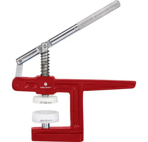 Toolcraft Profi Uhrenglas- und Bodeneinsetzzwinge - Uhrenwerkzeuge, ideal zum sicheren Einsetzen von Uhrenböden, geeignet für verschiedene Uhren-Ø und Formen dank Übersetzungshebel.