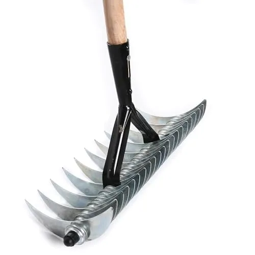 Handvertikutierer Schneidrechen 40cm Kultivator Rasenlüfter Bodenbelüfter Harke mit Stiel 145cm