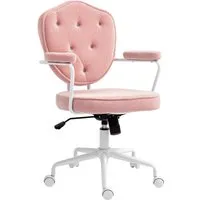 HOMCOM Ergonomischer Bürostuhl mit Wippfunktion - Bürostuhl mit kuscheligem Teddybärvlies, verstellbarer Höhe und Wippfunktion für individuellen Komfort im Home Office oder Schminkbereich.