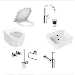 Lenz WC-Komplettset PERFECT FIT, wandhängend, (Gäste-Bad-Set Komplettes Gästebad als Set), 8-teiliges Bad-Set