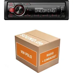 Autoradio Einbaupaket Pioneer MVH330DAB passend für VW Polo 6R Schwarz | Bluetooth Telefonieren