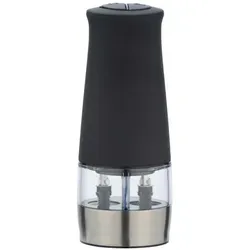 Wenko Gewürzmühle 2in1 mit Licht - Elektrische Salzmühle 17,5 cm, hochwertiges Keramikmahlwerk und LED-Licht für präzises Würzen