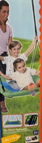 Happy People Nestschaukel-Sitz Rechteck-Schaukel mit PE Matte - Spielplätze: Wetterfester Sitz mit hoher Belastbarkeit bis 150 kg, ideal für sicheres Schaukeln ab 3 Jahren unter Aufsicht.