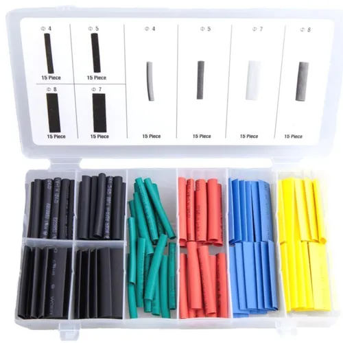 Schrumpfschlauch Sortiment 120tlg. farbig 4-8mm Schrumpfschläuche in der Box