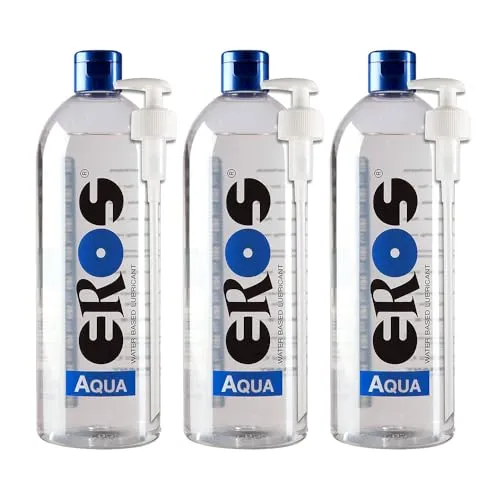 EROS AQUA Water Based Lubricant wasserbasiertes Gleitgel - 3 x 1000 ml