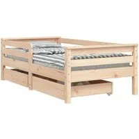 vidaXL Kinderbett mit Schubladen 70x140 cm aus massivem Kiefernholz - Betten für Kinder: Massives Kiefernholz sorgt für Stabilität und ein elegantes Design. Mit praktischen Schubladen für Ordnung im Kinderzimmer!