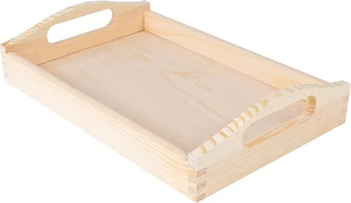 Creative Deco Tablett Serviertablett Holz mit Griff, Tablett Holz mit Griff