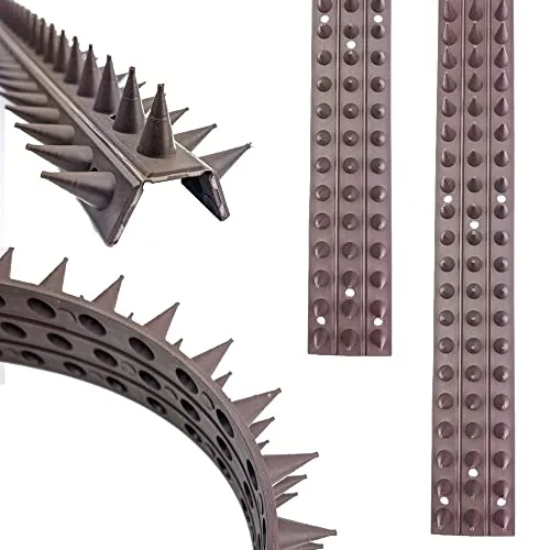 TronicXL 4X 50cm = 2m Tauben Spikes Kletterschutz Kunststoff braun I Vogelabwehr Taubenabwehr I Taubenspikes Dach Balkon Zaun