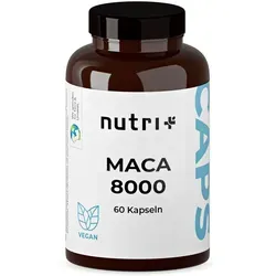 nutri+ Maca 8000 - 60 Kapseln hochdosiert - hochwertiger Maca-Wurzel-Extrakt