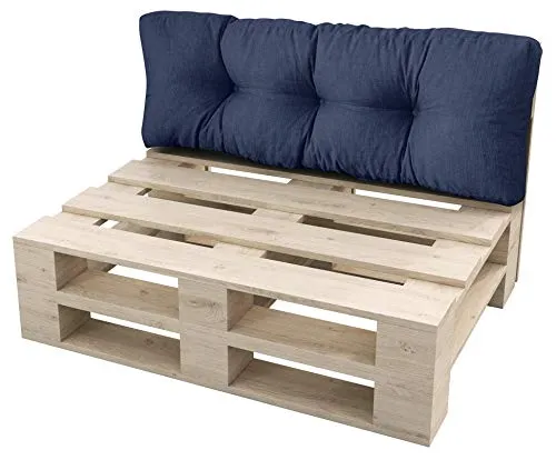sunnypillow Palettenkissen Auflage Set für Europaletten Indoor und Outdoor Palettenpolster Palettensofa Kissen mit schöner Steppung viele Farben und Größen zur Auswahl Rückenkissen 120 x 60, Blau