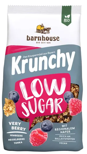 Barnhouse Krunchy Low Sugar Very Berry 6x375g, Bio Knuspermüsli 14,62 EUR/kg