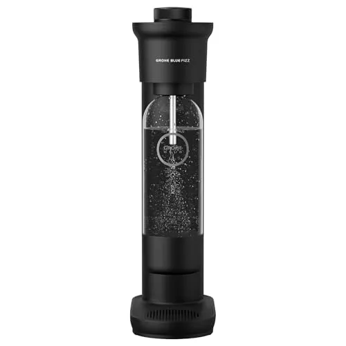 GROHE Blue FIZZ, Wassersprudler (3 einstellbare CO2 Stufen, ohne CO2 Flasche, 1x 0,85l Wasserflasche + Reinigungspulver), schwarz