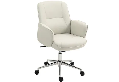 Vinsetto Ergonomischer Bürostuhl mit Wippfunktion in weiß von Vinsetto