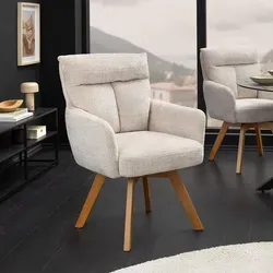Drehbarer Stuhl Big George in beige von Riess-Ambiente