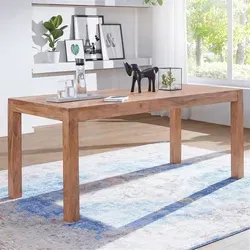 Esstisch Massivholz Akazie 120 cm - Handgefertigter Küchentisch im Landhaus-Stil - Handgefertigter Esstisch aus massivem Akazienholz, 120 cm, für ein einzigartiges Ambiente im Esszimmer. Stabil und langlebig, ideal für gesellige Runden.
