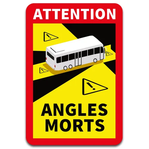 1x Angles Morts Aufkleber Warnung Toter Winkel uv beständig wetterfest Bus R144