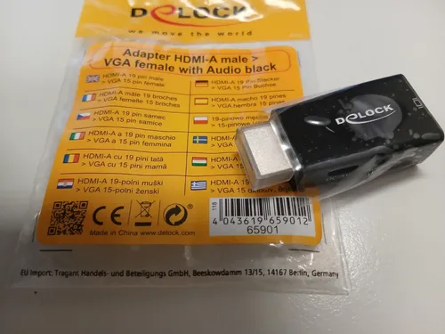 Adapter HDMI-A Stecker   VGA Buchse mit Audio (schwarz)