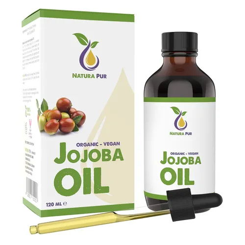 Jojobaöl BIO kaltgepresst 120ml in Glasflasche, Jojoba Öl für Haare, Organic Oil