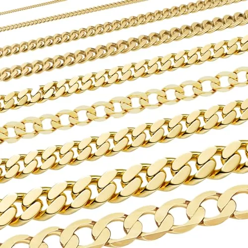 hoplo holzenplotz Edle massive Goldkette Panzerkette 333-8 Karat Gold Juwelier Qualität, Länge:50 cm, Kette_Breite:4.5 mm