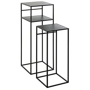 Blumentisch Set in Schwarz