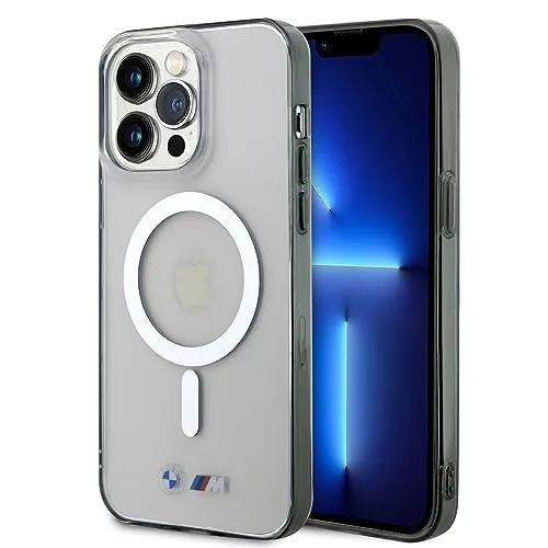 BMW BMHMP15XHCRS iPhone 15 Pro Max Hardcase - Smartphone Hülle mit transparentem Design und Silver Ring MagSafe, bietet optimalen Schutz und nahtlose Kompatibilität für dein iPhone 15 Pro Max.