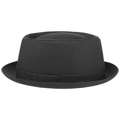Stetson Athens Cotton Porkpie Hut - Eleganter Baumwollhut für Damen und Herren - Pork Pie-Hut aus 100% Baumwolle, Made in Italy, mit 40-fachem UV-Schutz für stilvollen Sonnenschutz und optimalen Tragekomfort.