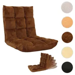 Bodensessel HWC-N43, Relaxsessel mit 6 Relaxpositionen - Gartenstuhl mit klappbarer Rückenlehne, vielseitig als Sessel oder großes Bodenkissen nutzbar, kombiniert Stil und Funktionalität für maximalen Komfort.