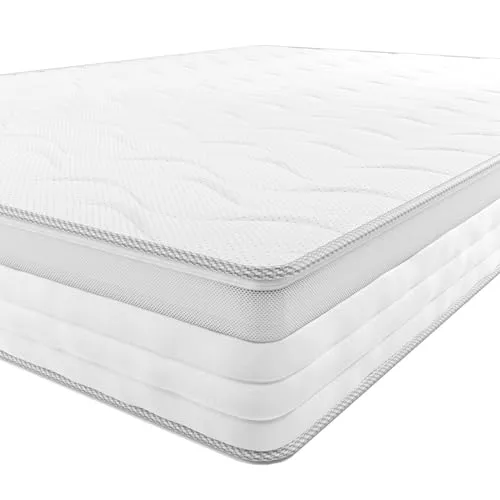 Amazon Basics Taschenfederkernmatratze mit 7 Zonen, Mittel Fest (H3), 1900 x 800 x 200 cm, Weiß