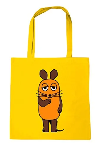 Logoshirt® Die Sendung mit der Maus I TV-Maus I Baumwolltasche I gelb I Lizenziertes Originaldesign