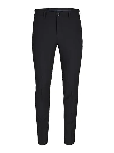JACK & JONES Herren Jprsolaris Trouser Noos - Elegante schwarze Dress Pants, 50 EU - Wanderhosen mit feiner Twillstruktur und zusätzlichem Stretch für ganztägigen Komfort und eine schlanke Silhouette.