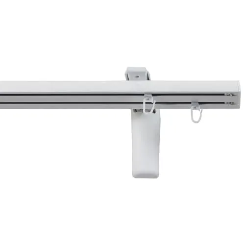 GARESA Gardinenschiene Flächenvorhangschiene SMART, 2-läufig - Maßgefertigte Aluminium Gardinenschiene in Weiß, ideal für eine elegante Wandmontage und einfach zu installieren. Perfekt für individuelle Fenstergrößen!