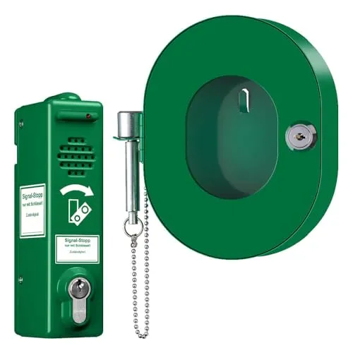 TMS PRO SHOP Kombi-Set: Türwächter verschiedenschließend, 80 dB/105 dB mit Notschlüsselkasten aus Aluminium, Art.-Nr. 609636