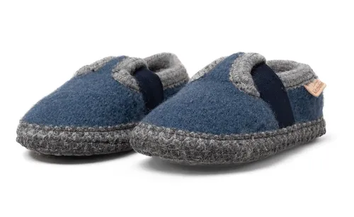 Living Kitzbühel Hausschuhe T-Modell mit Häkelverzierung blau Kleinkinder/Kinder, Größe Euro (US): 30